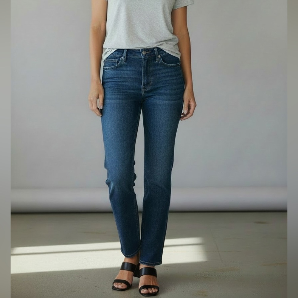 SoCapri Jeans Made in Italy Cotton Silk Dark Wash Straight Leg M Italian Style